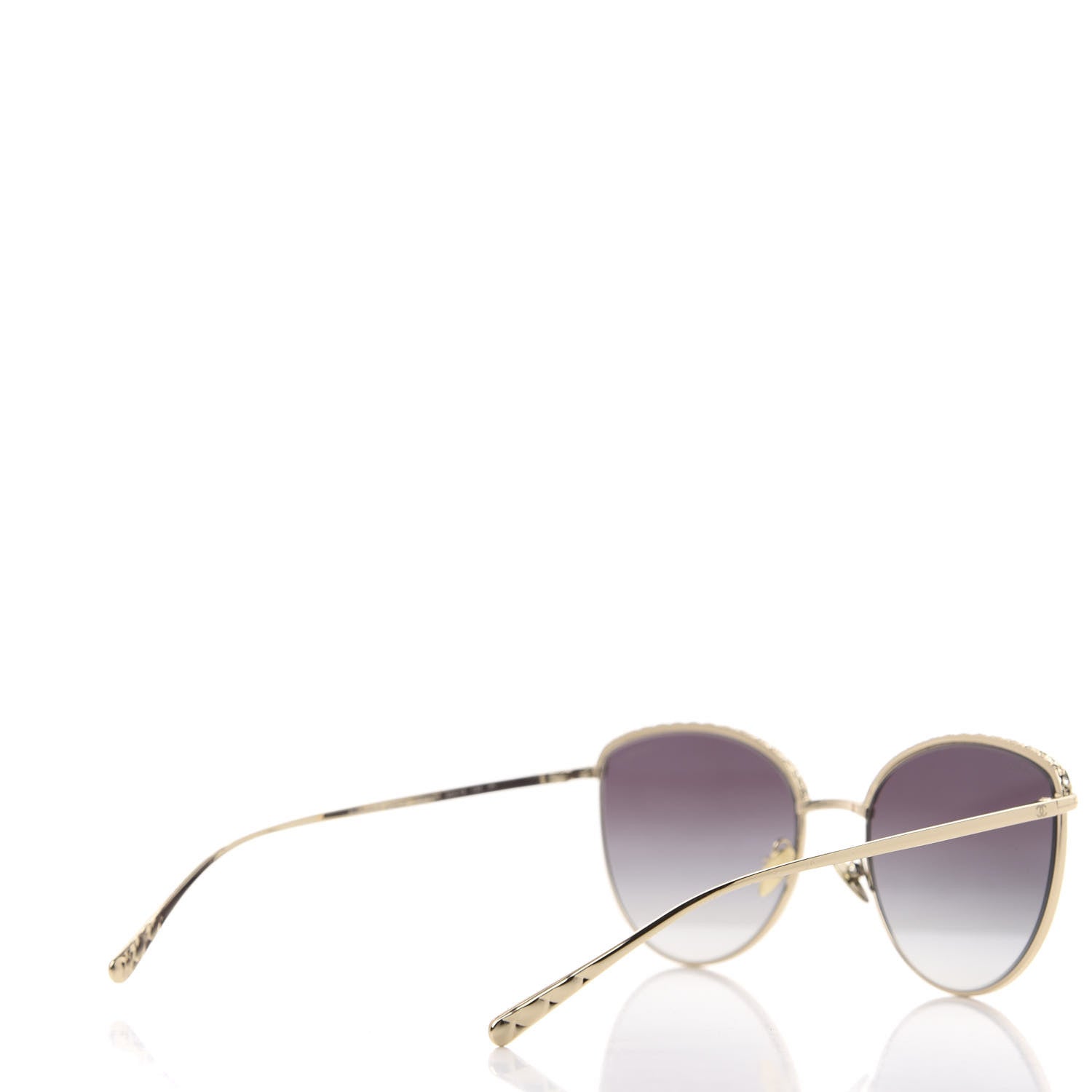 Chanel Metal Crystal Sunglasses 4258-B Gold 4 of 8