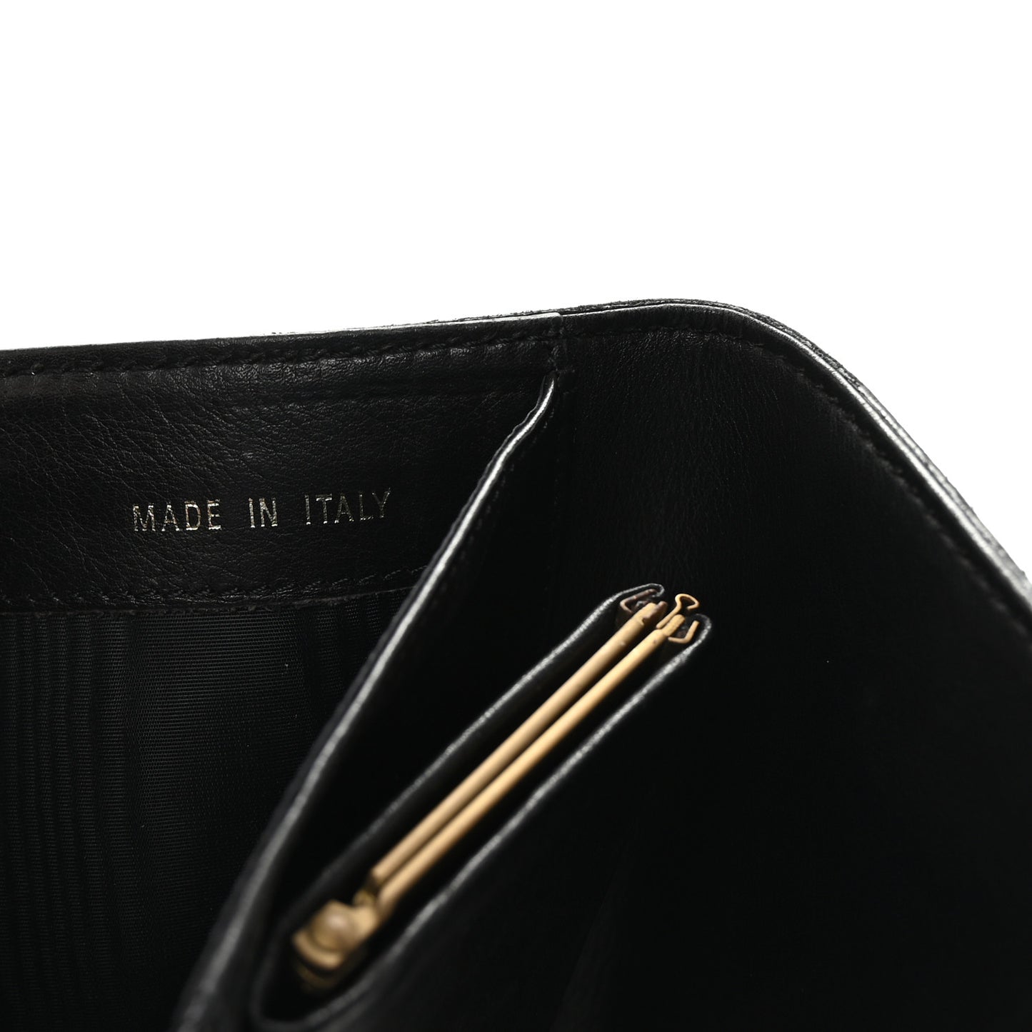 Grained Calfskin CC Flap Wallet Black