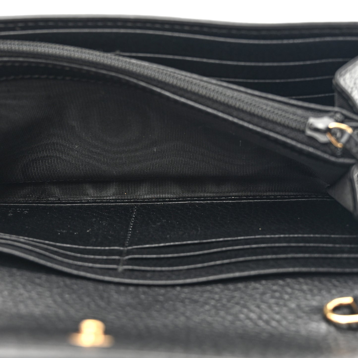 Dollar Calfskin GG Supreme Monogram Petite GG Marmont Wallet Chain Bag Black Beige Ebony