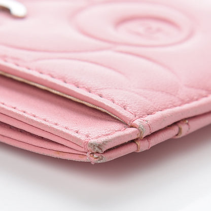 Chanel Lambskin Camellia Embossed Card Holder Pink 13 of 13