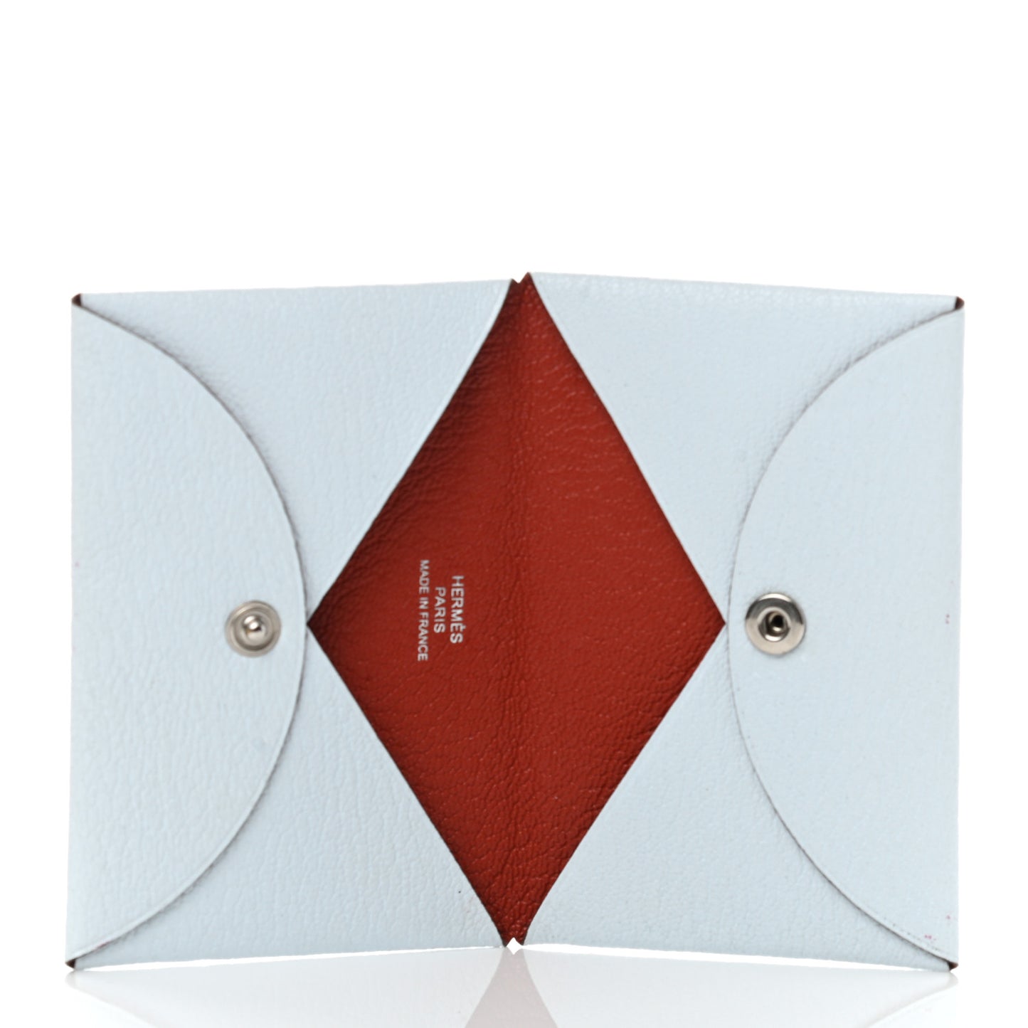 Chevre Mysore Verso Calvi Card Case Bleu Brume Brique