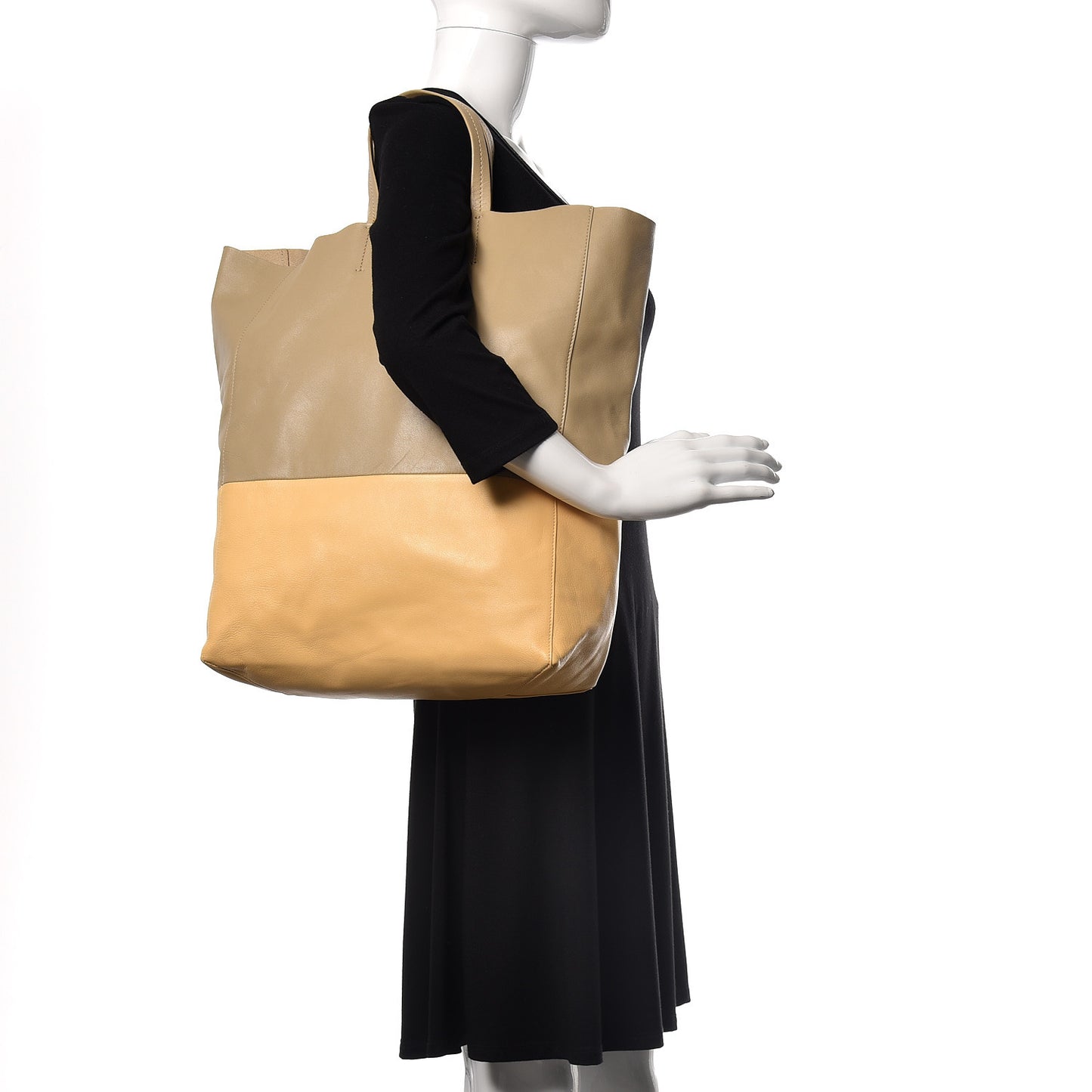 Lambskin Vertical Bi-Cabas Butter
