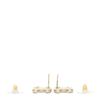 Chanel Crystal CC Earrings Gold 3 of 6