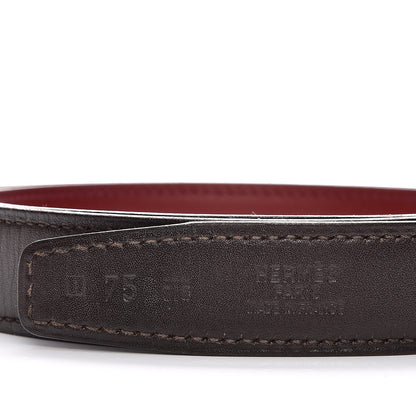 Hermes Box Chamonix 24mm Belt Strap 75 Chocolate Rouge H 2 of 6