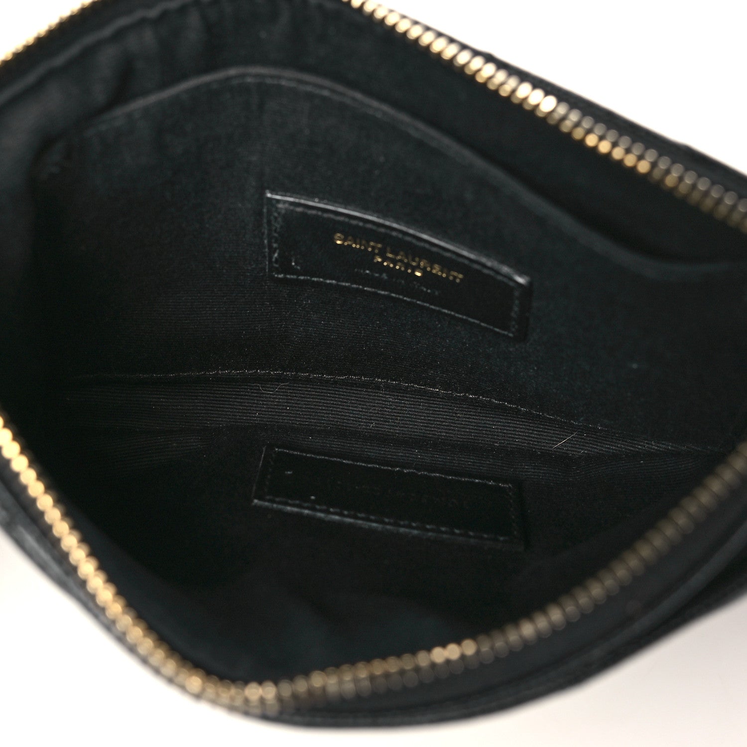 Saint Laurent Grain De Poudre Chevron Monogram Bill Pouch Black 5 of 8