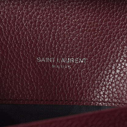 Saint Laurent Grained Calfskin Sac De Jour Souple Thin Wallet Rouge Legion 7 of 9