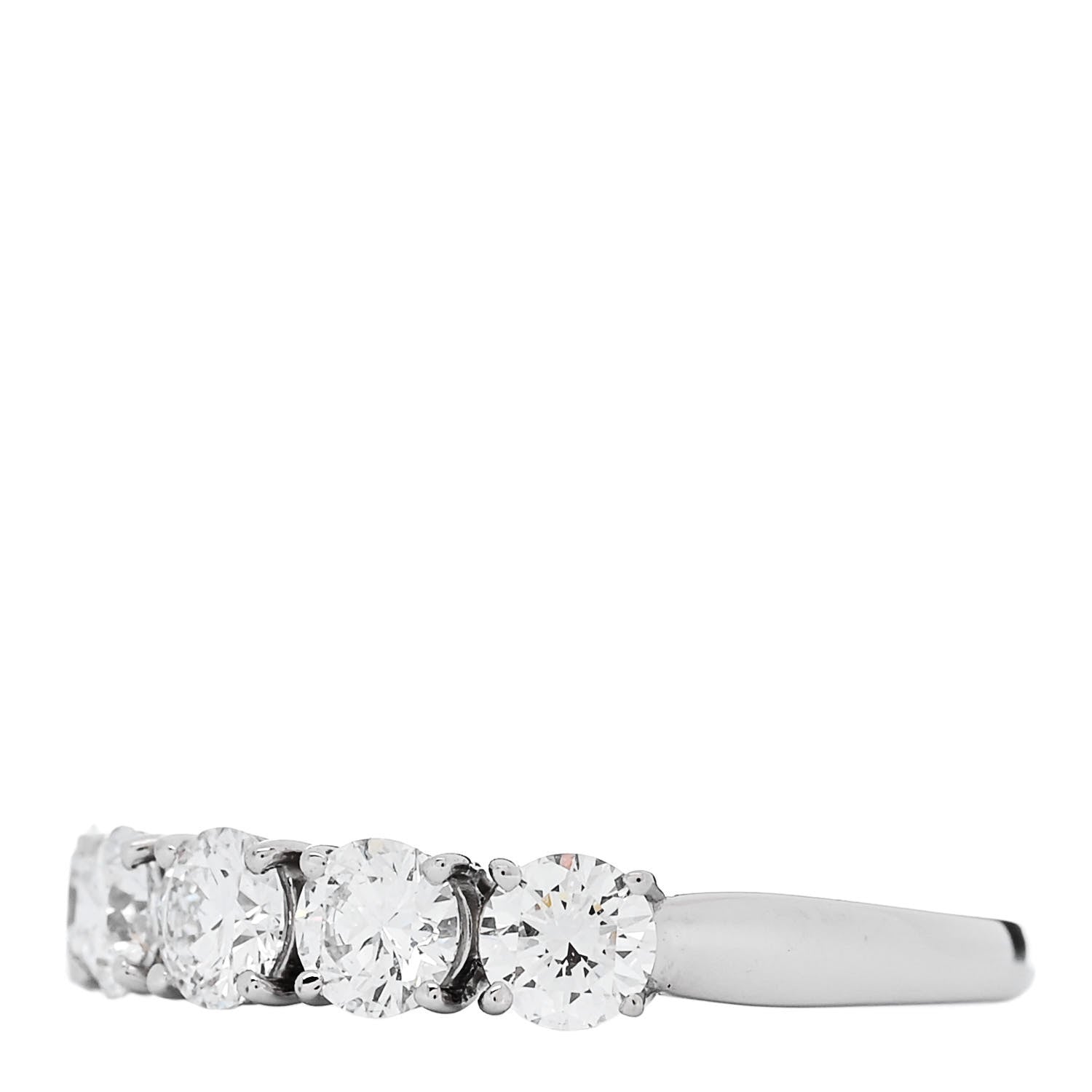 Parker & West by FASHIONPHILE Platinum Diamond 1.04ct Half Eternity Band Ring 52 6 3 of 10