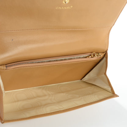 Chanel Lambskin Chocolate Bar Quilted Long Wallet Beige 8 of 8