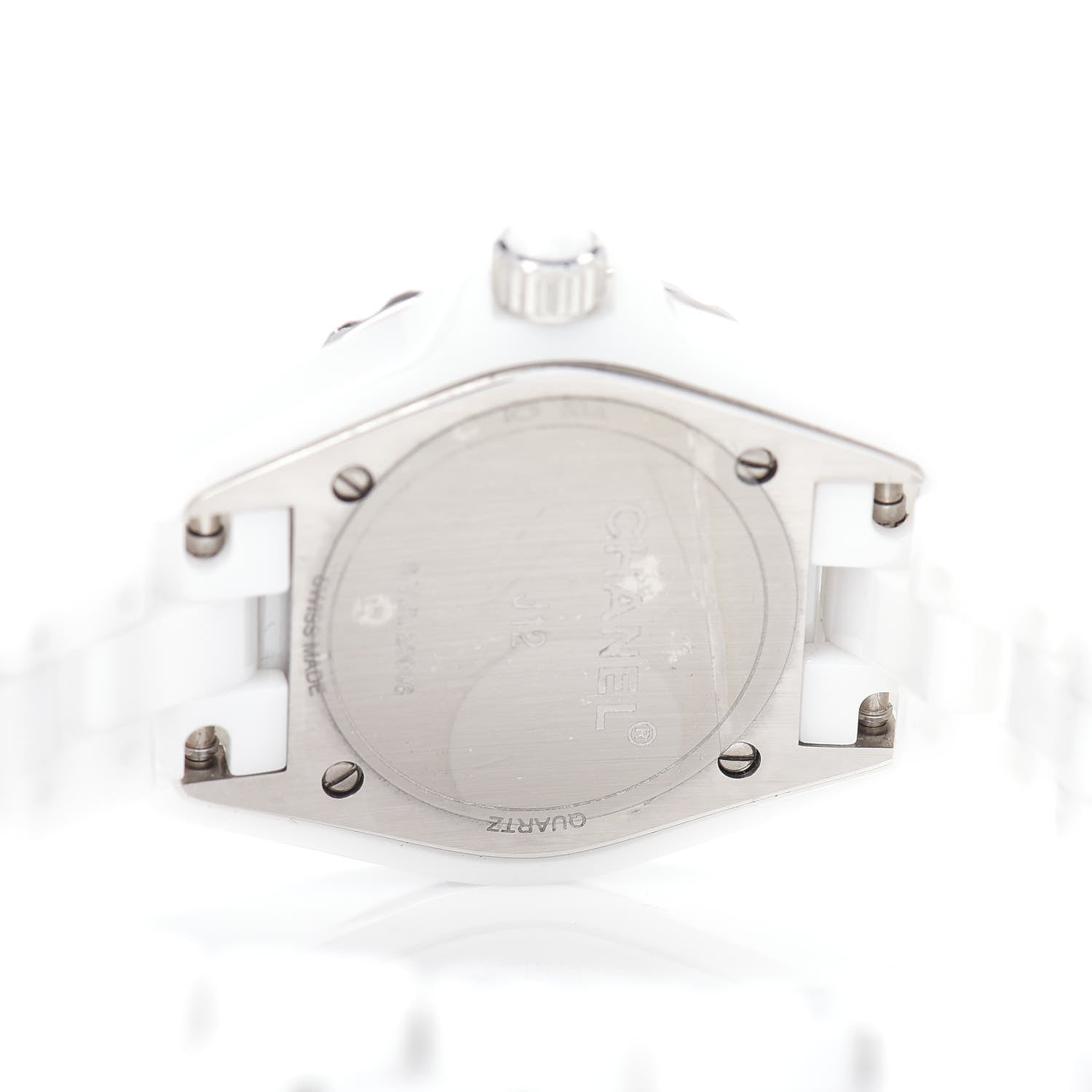 Chanel Stainless Steel Ceramic Diamond Mother of Pearl 29mm J12 Quartz Watch White 4 of 4