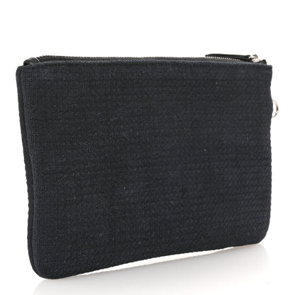 Chanel Mixed Fibers Deauville Pouch Black 3 of 8