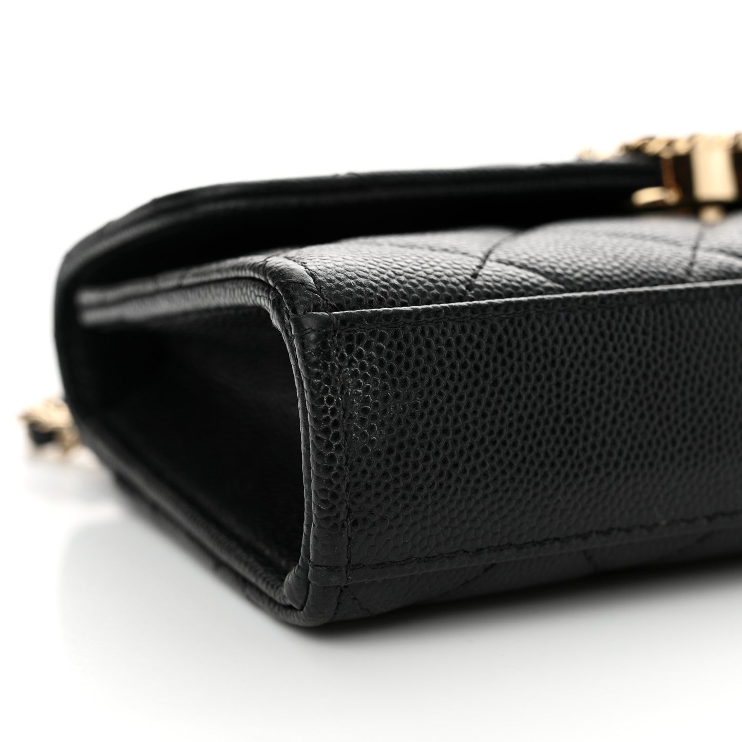 Caviar Quilted Chain Match Top Handle Phone Holder With Chain Black
