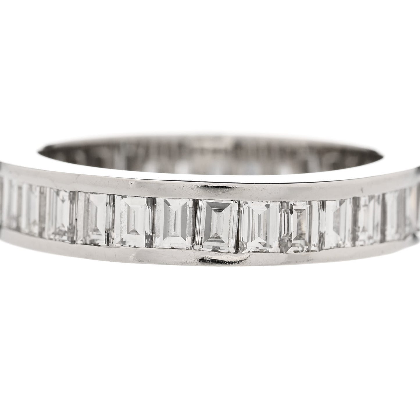 Platinum Diamond 4mm Channel-Set Baguette Eternity Band Ring 56 7.5