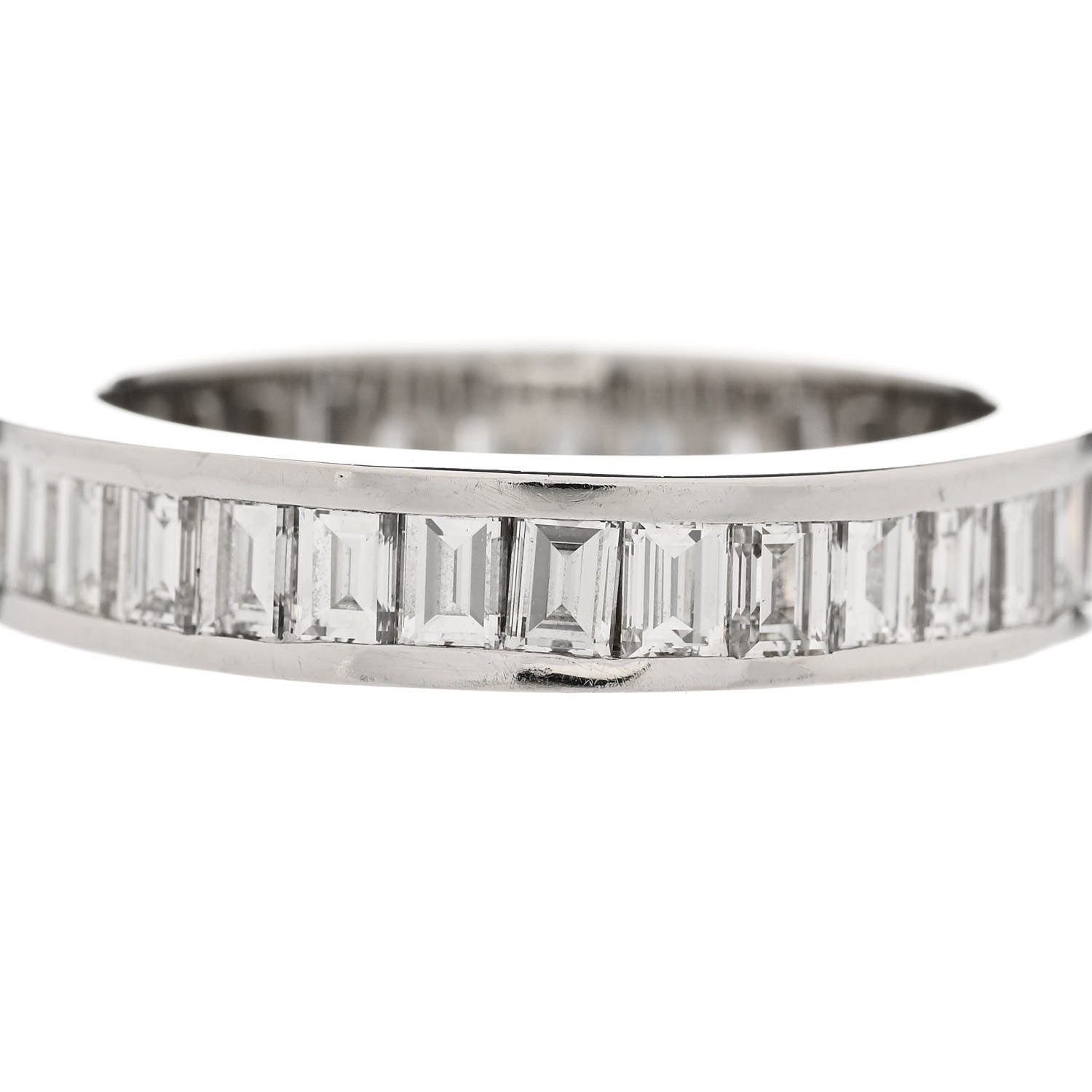 Tiffany Platinum Diamond 4mm Channel-Set Baguette Eternity Band Ring 56 7.5 5 of 6