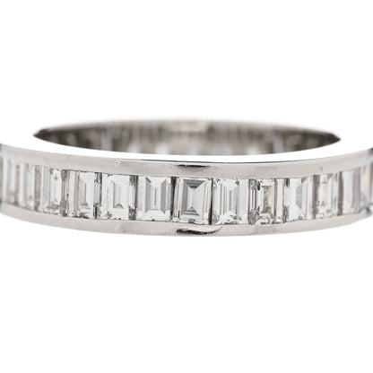 Tiffany Platinum Diamond 4mm Channel-Set Baguette Eternity Band Ring 56 7.5 5 of 6