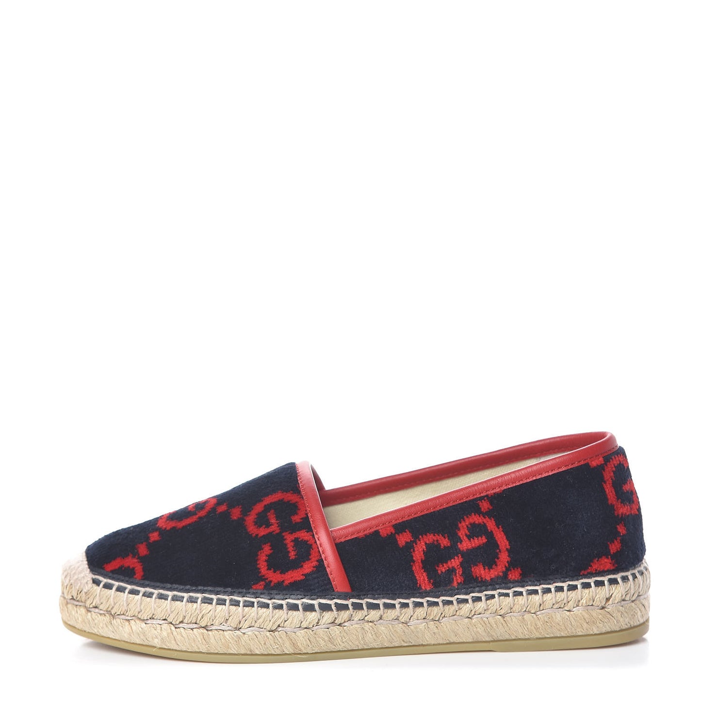Terry Cloth GG Monogram Espadrilles 35.5 Blue Red