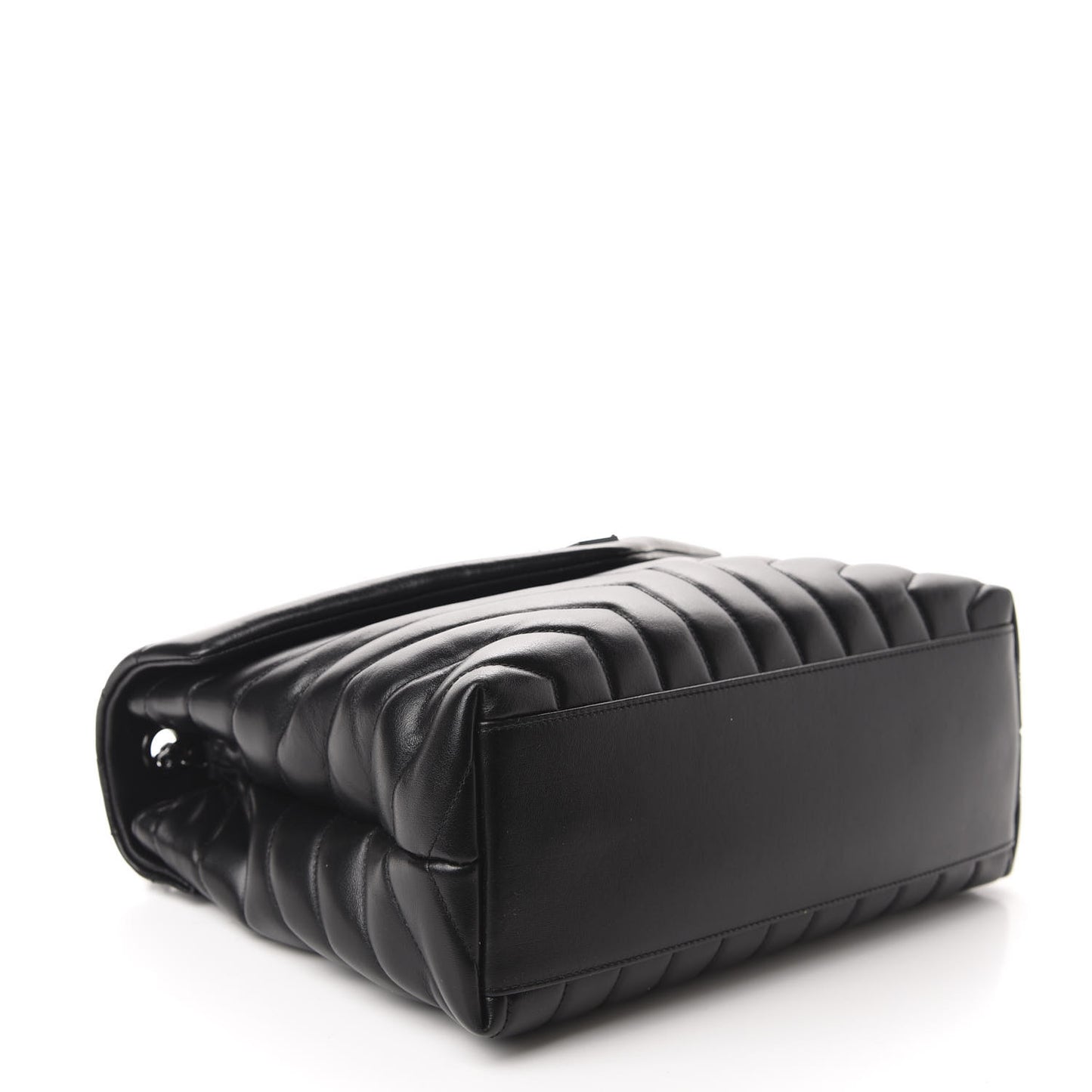 Calfskin Y Quilted Monogram Medium Loulou Chain Satchel Black