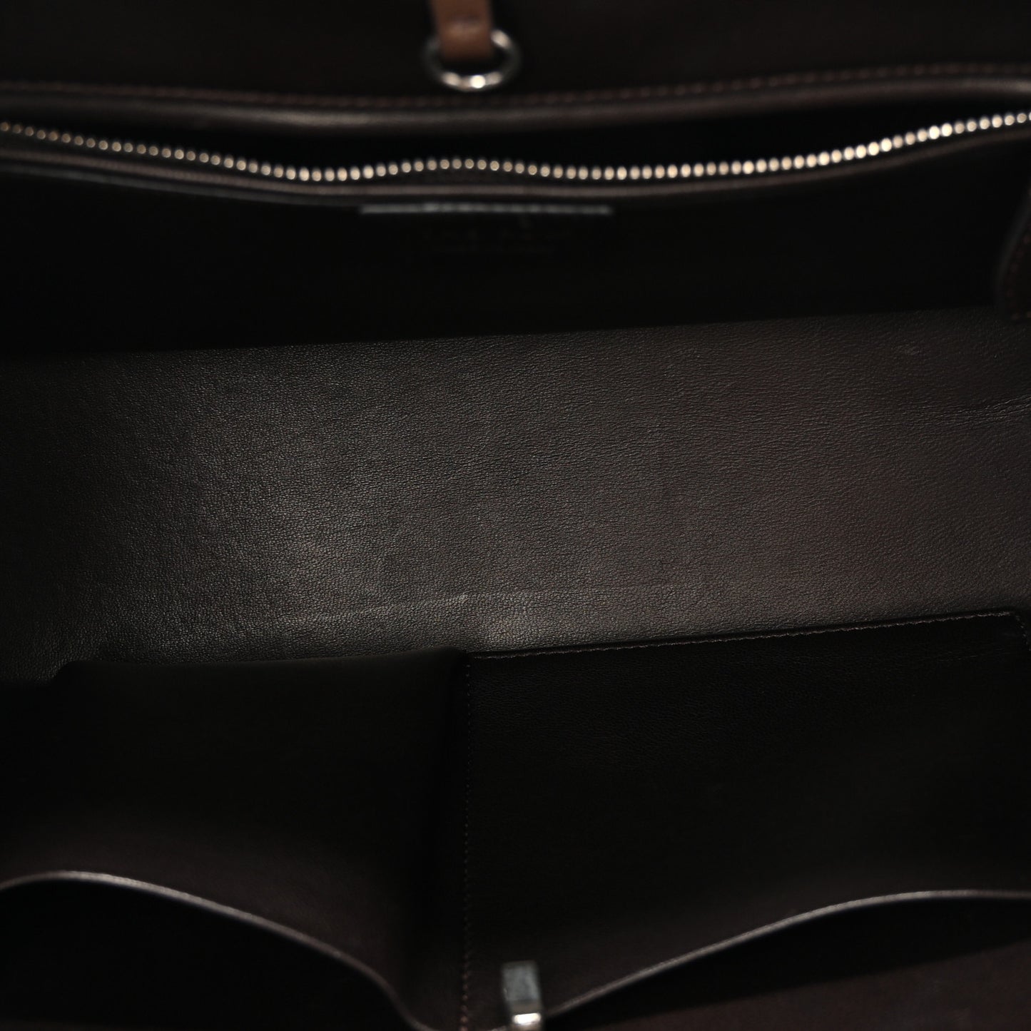 Polished Saddle Calfskin Alger Shoulder Bag Deep Brown