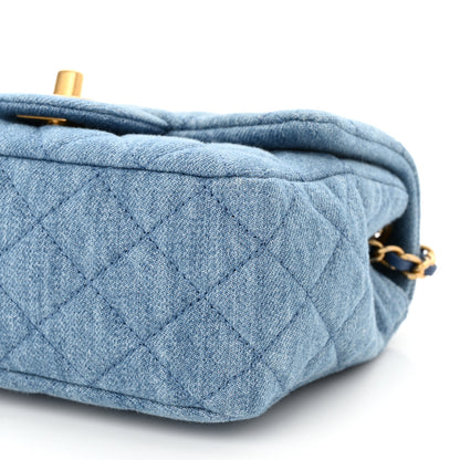 Chanel Denim Quilted Mini Pearl Crush Flap Blue 10 of 11