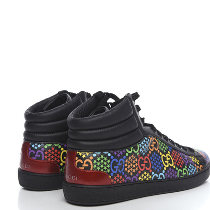 Gucci GG Supreme Monogram Psychedelic Mens High Top Sneakers 10 Black Multicolor 4 of 8