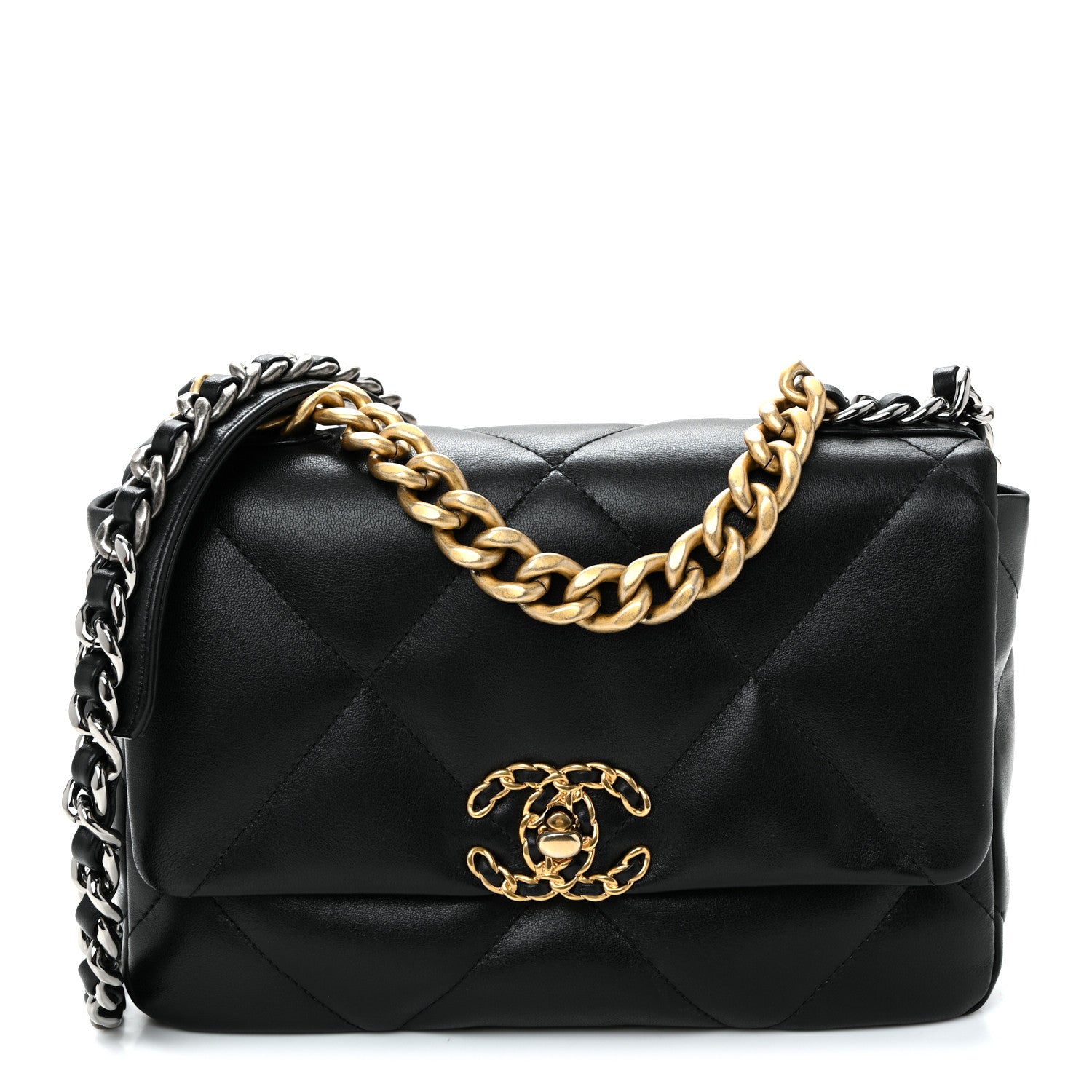 Chanel Lambskin Quilted Medium Chanel 19 Flap Black 1 of 10