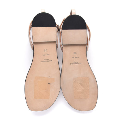 Saint Laurent Patent Calfskin Nu Pieds 05 Thong Sandals 36 Nude 5 of 10