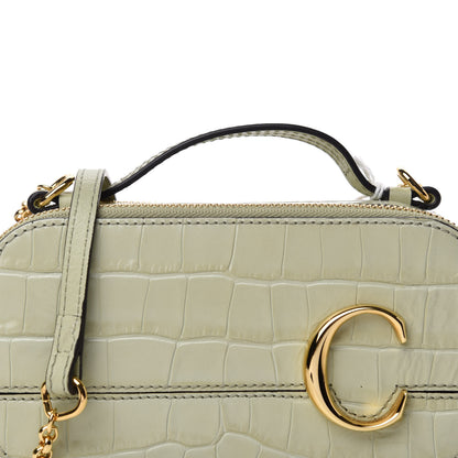 Chloe Calfskin Crocodile Embossed Mini C Vanity Bag Light Eucalyptus 11 of 11