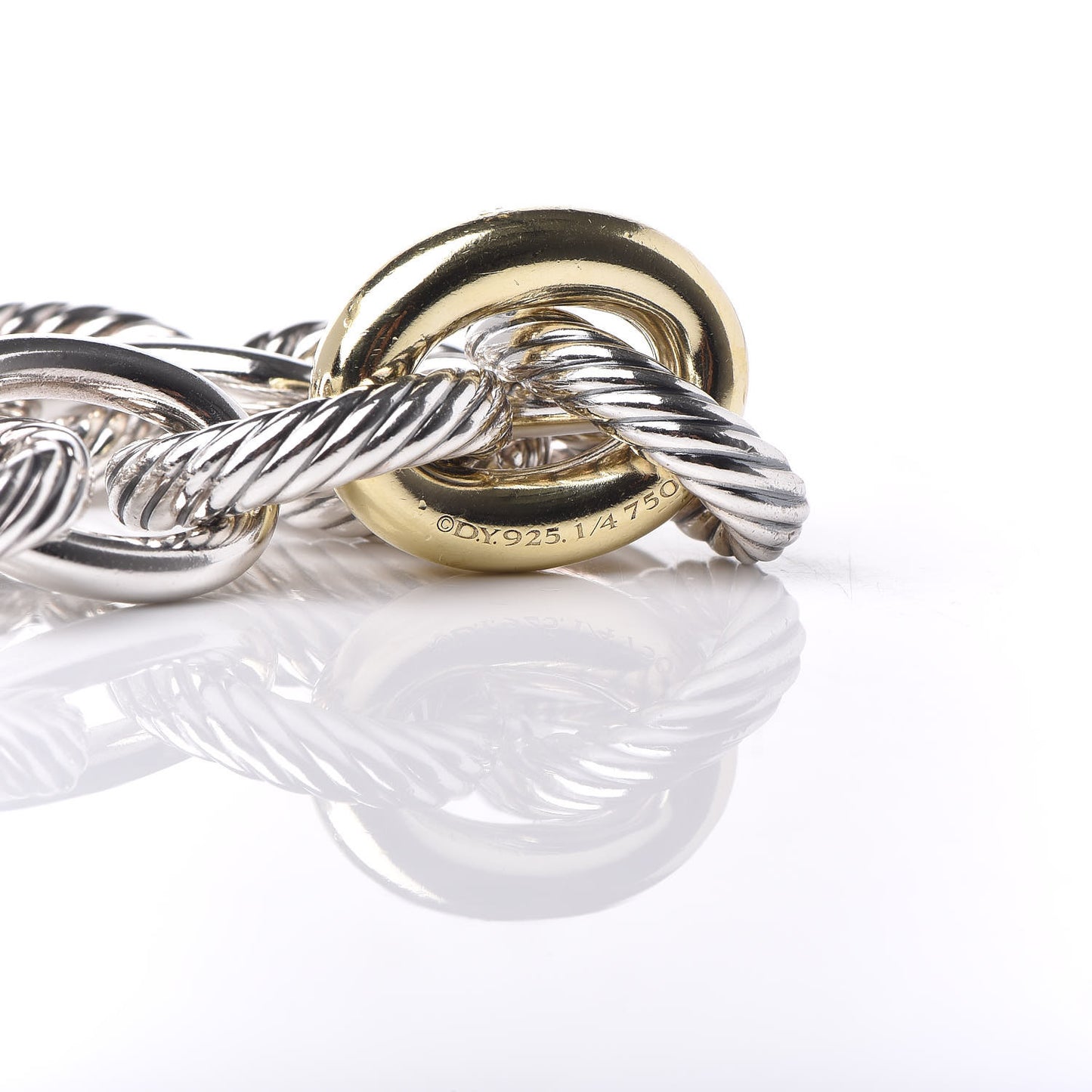 Sterling Silver 18K Yellow Gold 19mm Extra Large Oval Link Bracelet