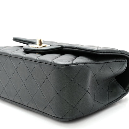 Chanel Iridescent Lambskin Quilted Mini Top Handle Rectangular Flap Dark Green 10 of 11