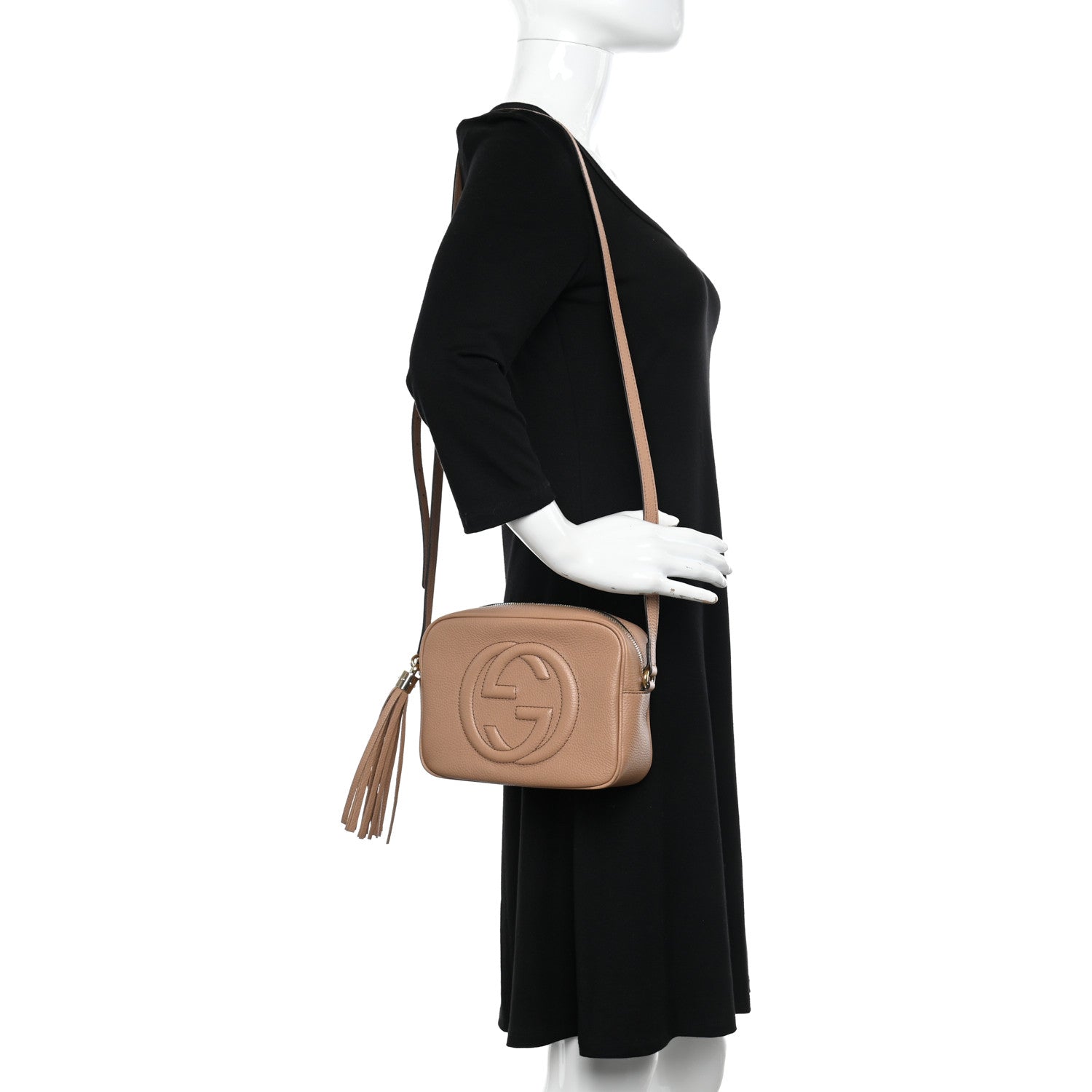 Gucci Pebbled Calfskin Small Soho Disco Bag Camelia 2 of 10
