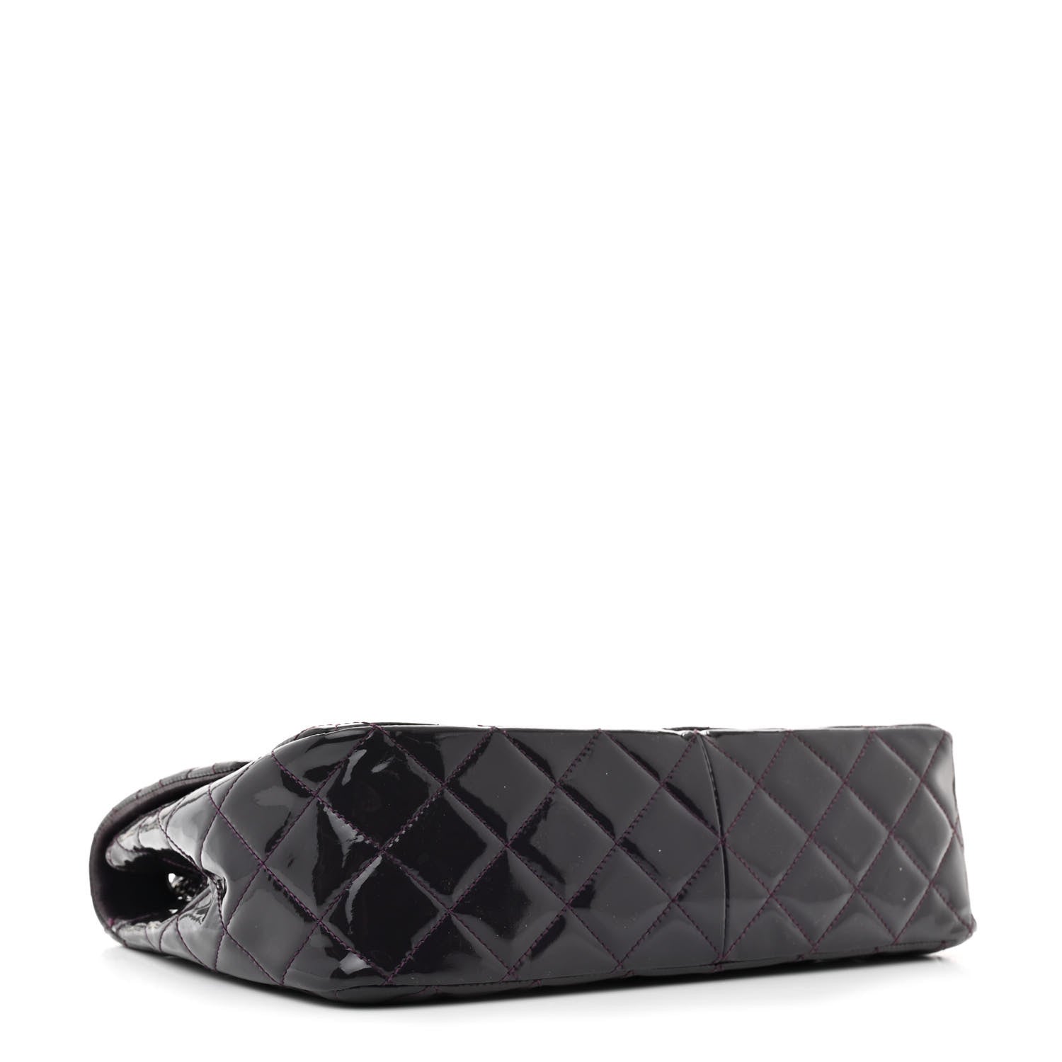 Chanel Patent Quilted Jumbo Single Flap Plum 4 of 15
