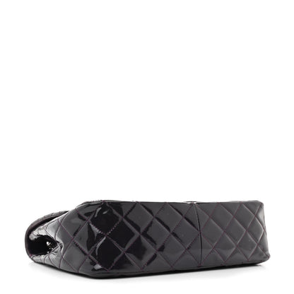 Chanel Patent Quilted Jumbo Single Flap Plum 4 of 15