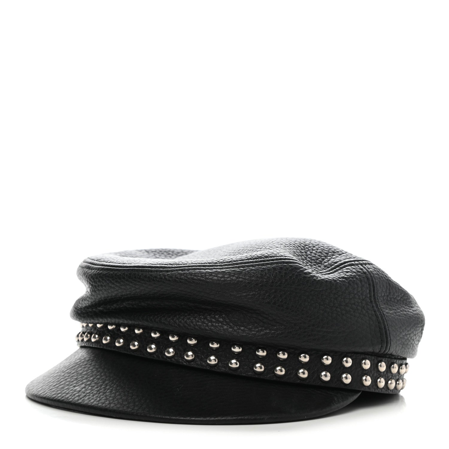 Gucci Calfskin Studded Cellarius Hat M Black 1 of 8