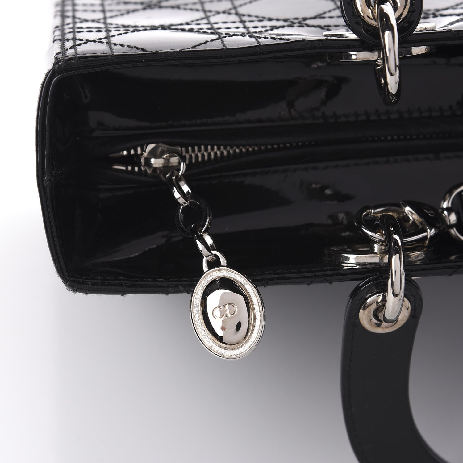 Christian Dior Patent Cannage Stitched Large Lady Dior Black 11 of 15