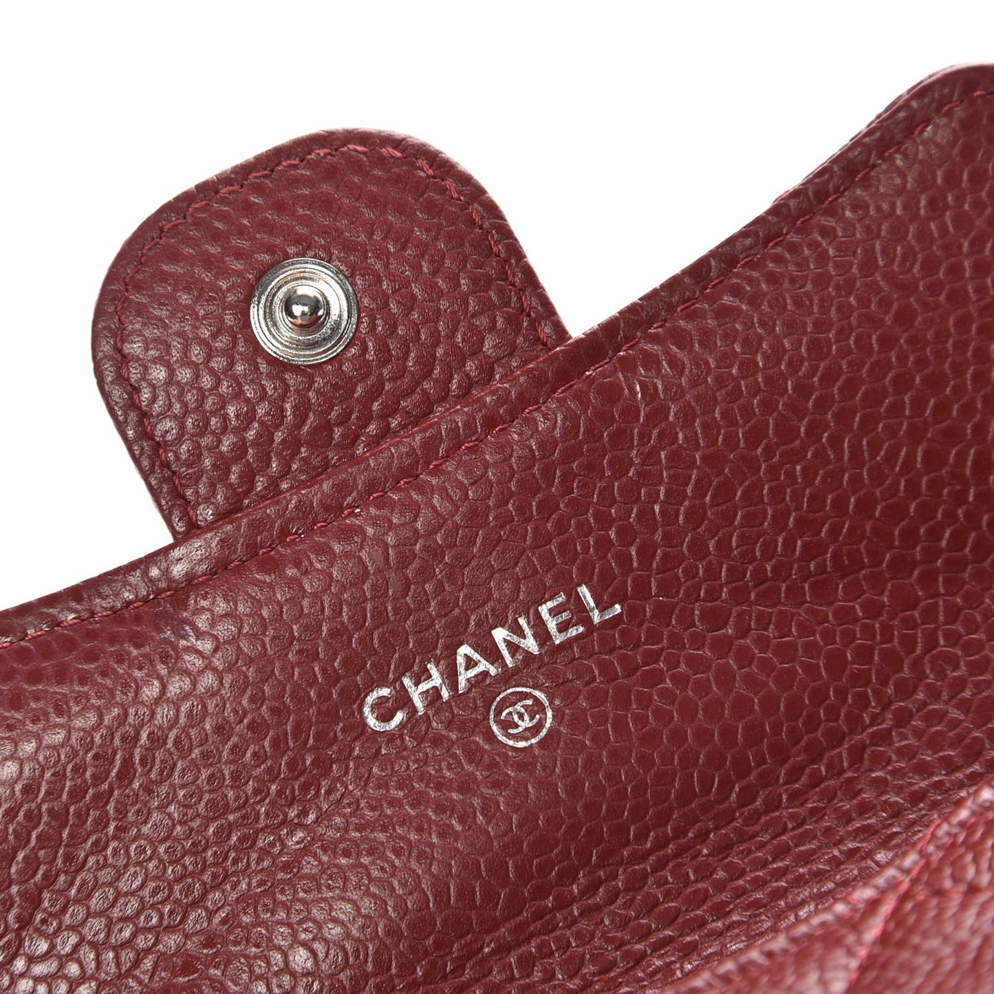 Caviar Quilted Coin Purse Dark Red
