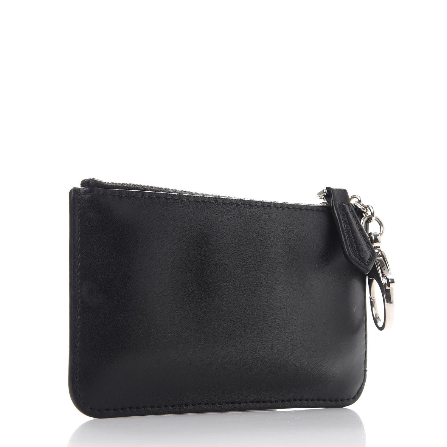 Fendi Vitello Elite Heart Coin Pouch Key Case Black 3 of 8