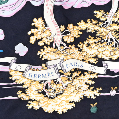 Hermes Silk Sur Mon Nuage Scarf 90 Bleu Black Mauve Multicolor 2 of 4