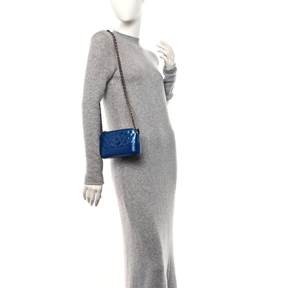 Chanel Iridescent Aged Calfskin Chevron Quilted Small Gabrielle Clutch With Chain Blue 2 of 11