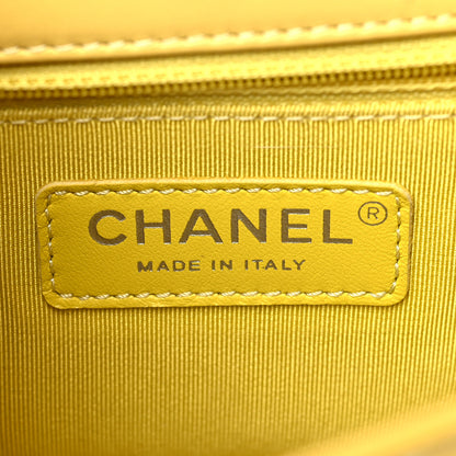 Chanel Calfskin Stitched Small Ring My Bag Flap Crossbody Yellow 6 of 10