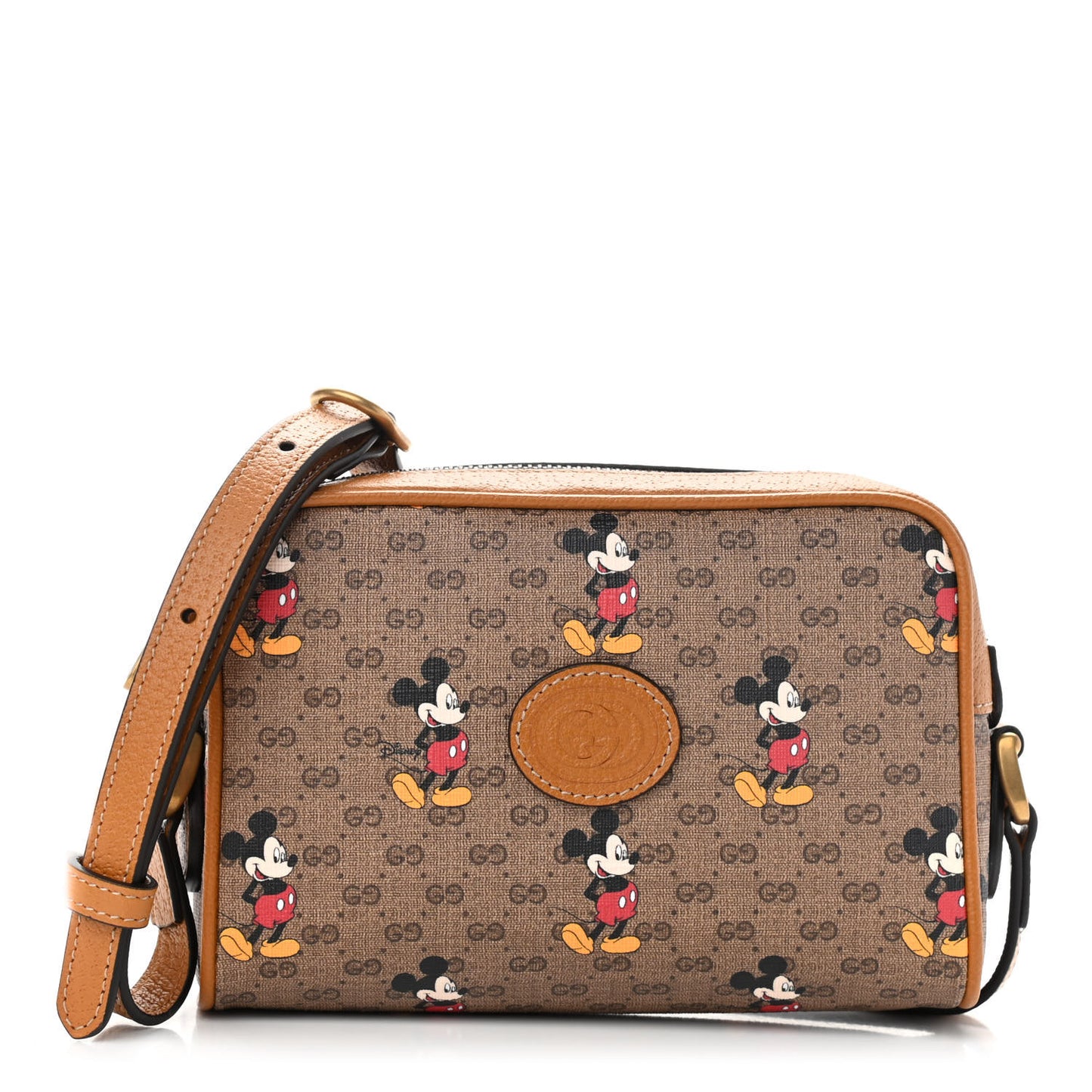 X DISNEY Mini Vintage GG Supreme Monogram Mickey Mouse Shoulder Bag Beige Vintage Sun Oil