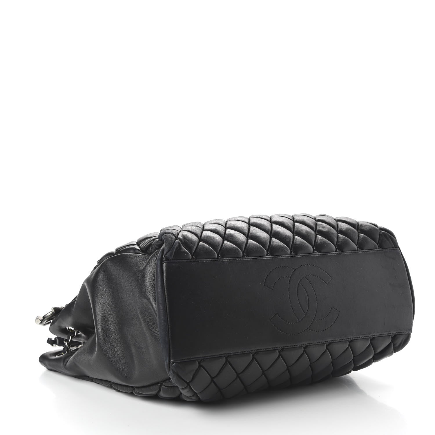 Chanel Lambskin Quilted Medium New Bubble North South Tote Black 4 of 10