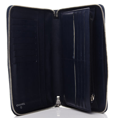 Chanel Caviar Quilted Large Zip Around Organizer Wallet Navy 5 of 7