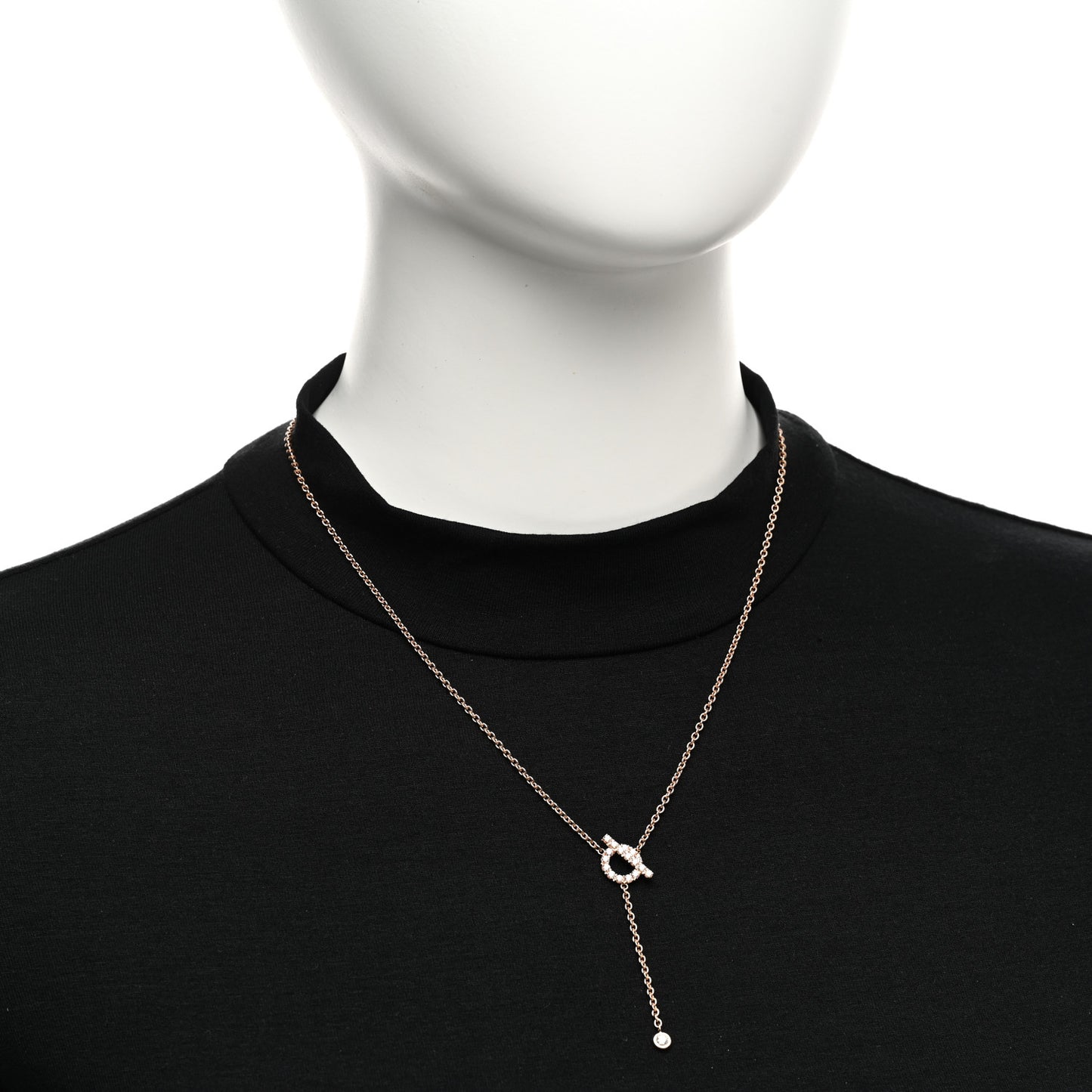 18K Rose Gold Diamond Finesse Lariat Necklace