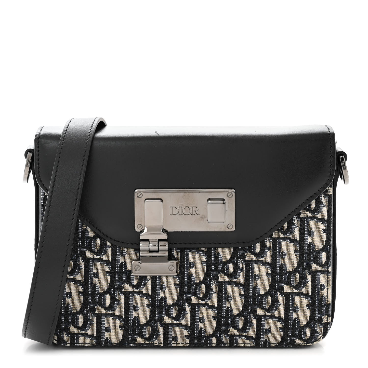 Christian Dior Oblique Smooth Calfskin Messenger Beige Black 1 of 12