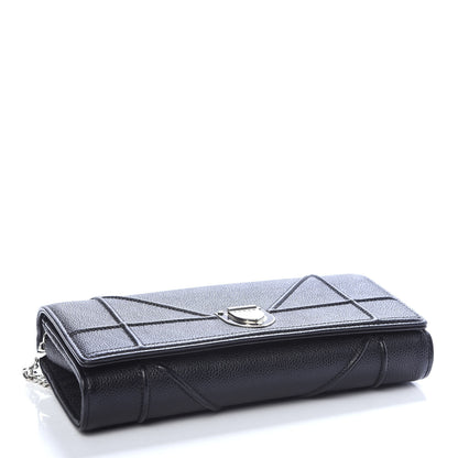 Christian Dior Grained Calfskin Diorama Croisiere Chain Wallet Black 5 of 11
