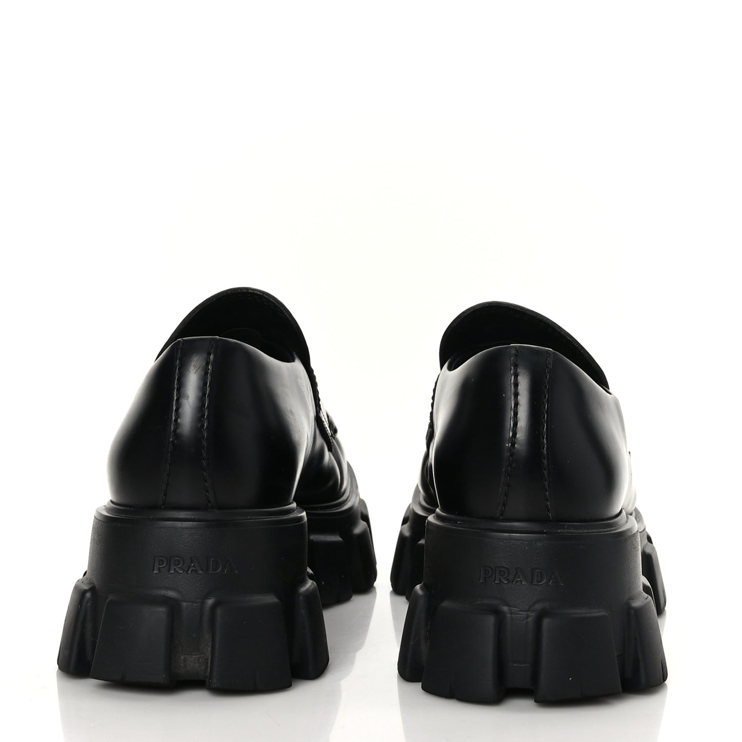 Spazzolato Rois Metal Triangle Logo Mens Monolith 60mm Loafers 8 Black