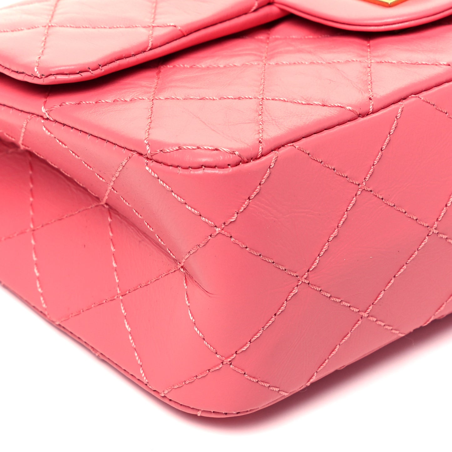 Aged Calfskin Quilted 2.55 Reissue Mini Flap Pink