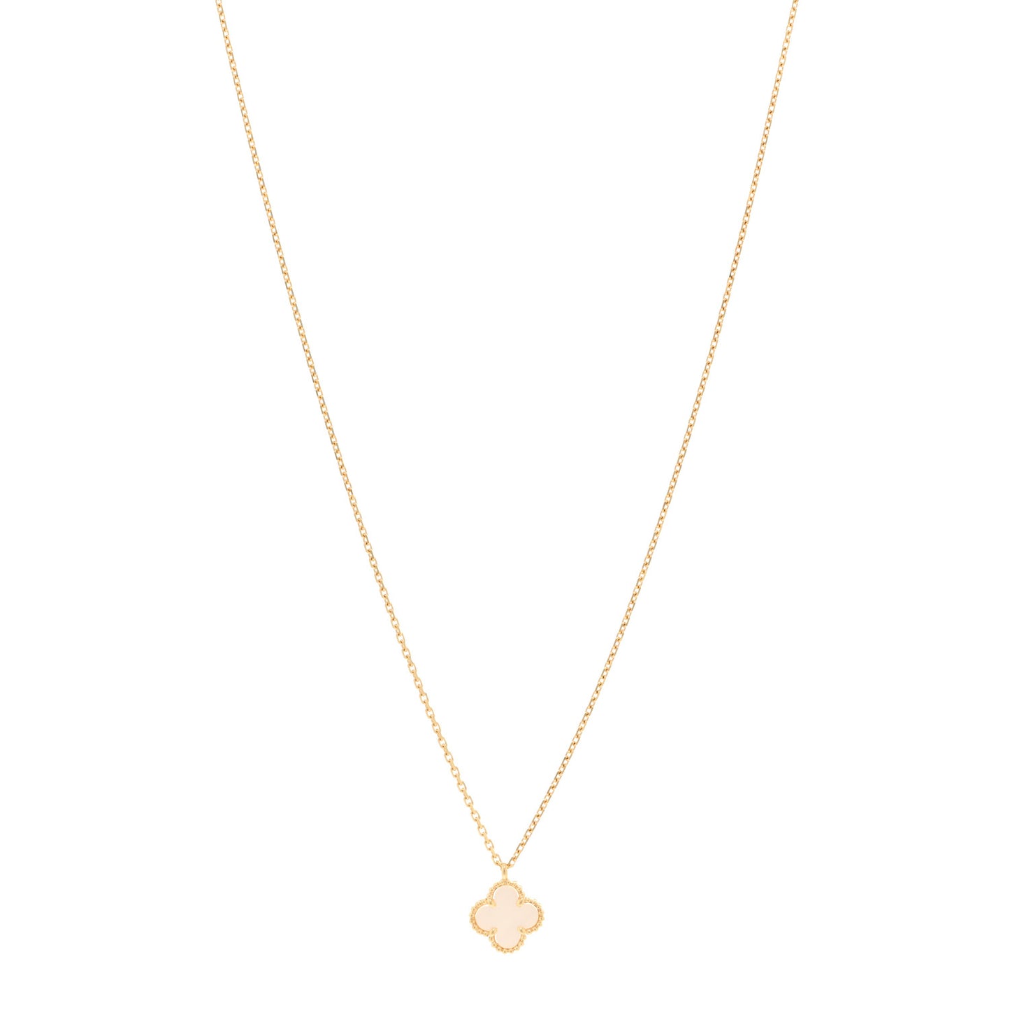18K Yellow Gold Mother of Pearl Sweet Alhambra Pendant Necklace