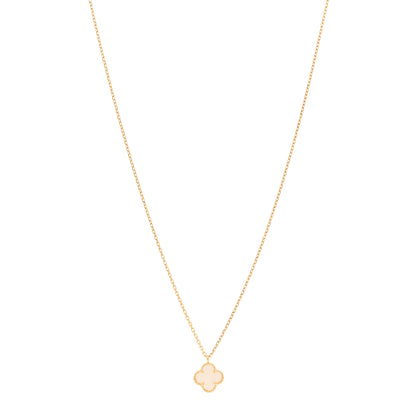 Van Cleef & Arpels 18K Yellow Gold Mother of Pearl Sweet Alhambra Pendant Necklace 1 of 5