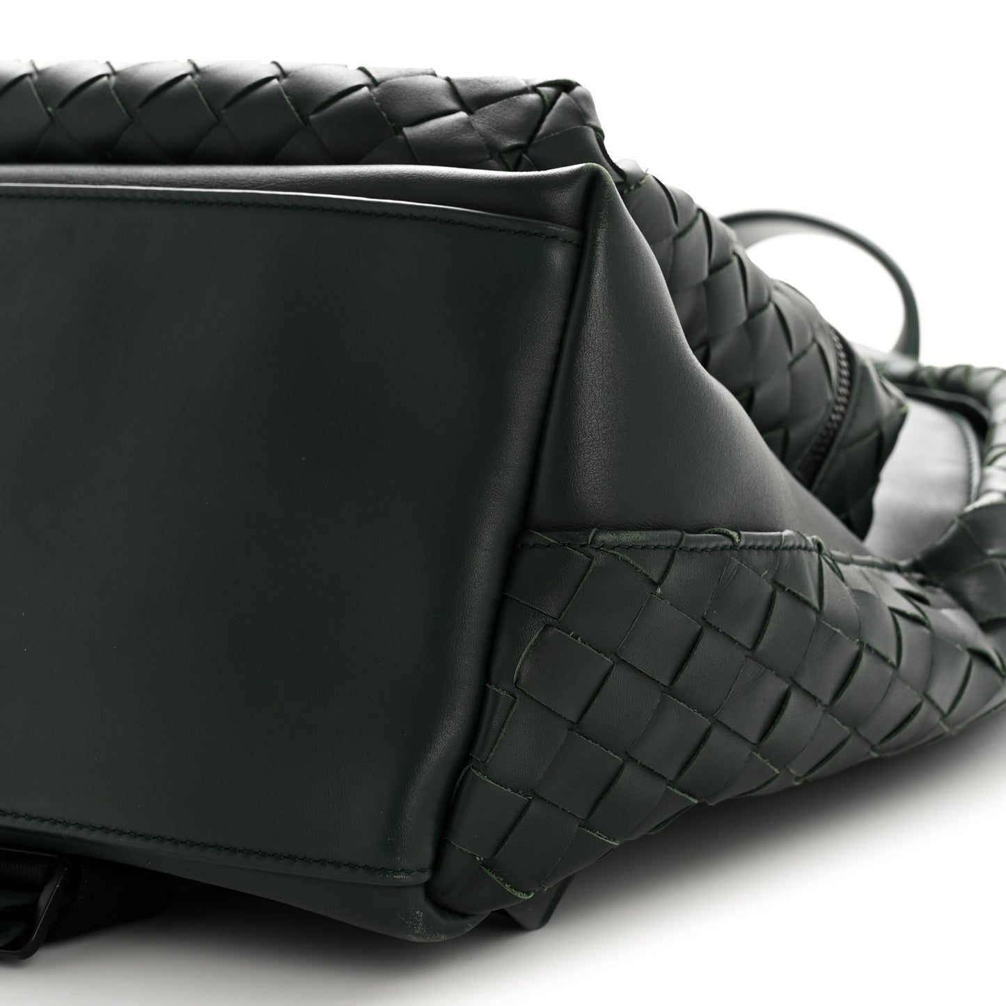 Smooth Calfskin Intrecciato Borsa Backpack Pine