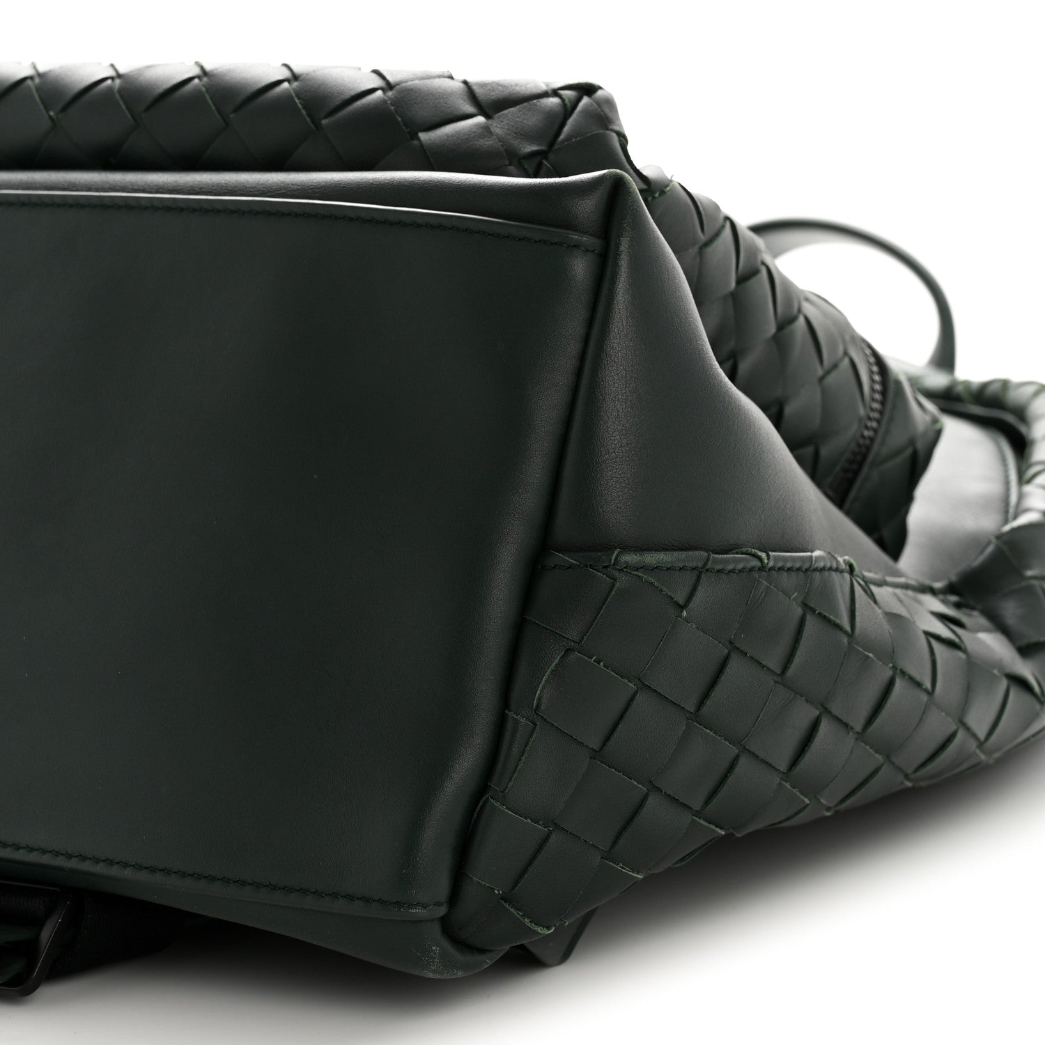 Bottega Veneta Smooth Calfskin Intrecciato Borsa Backpack Pine 10 of 13